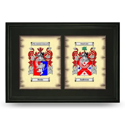 Double Coat of Arms Framed - Black