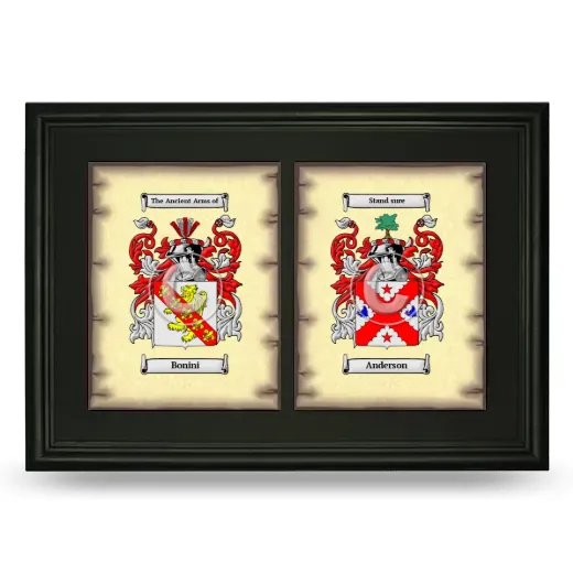 Double Coat of Arms Framed - Black