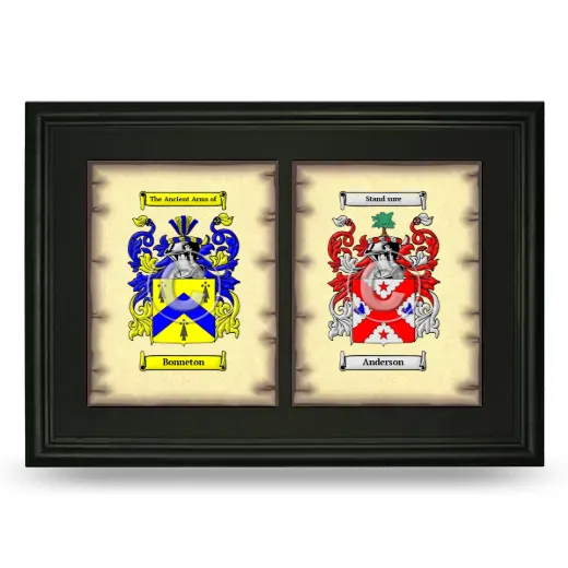 Double Coat of Arms Framed - Black