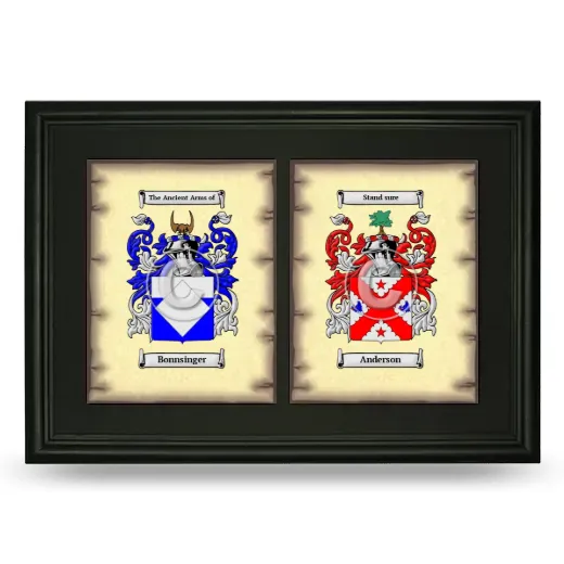 Double Coat of Arms Framed - Black
