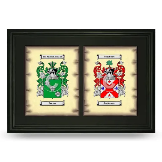 Double Coat of Arms Framed - Black