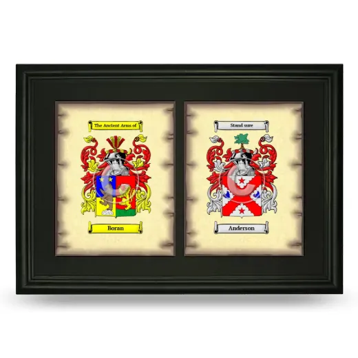 Double Coat of Arms Framed - Black