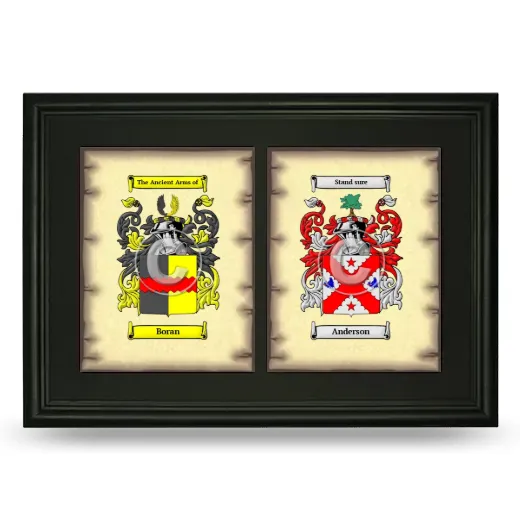 Double Coat of Arms Framed - Black