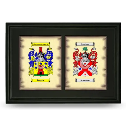 Double Coat of Arms Framed - Black