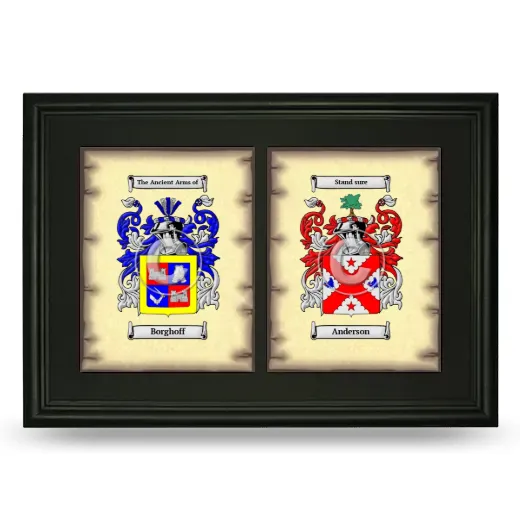 Double Coat of Arms Framed - Black