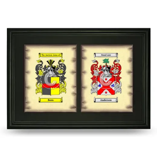 Double Coat of Arms Framed - Black