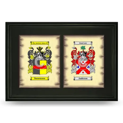 Double Coat of Arms Framed - Black
