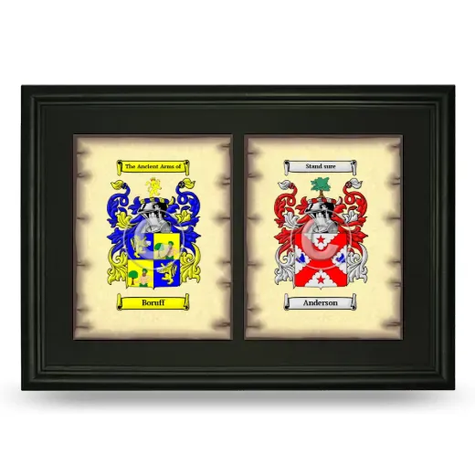Double Coat of Arms Framed - Black