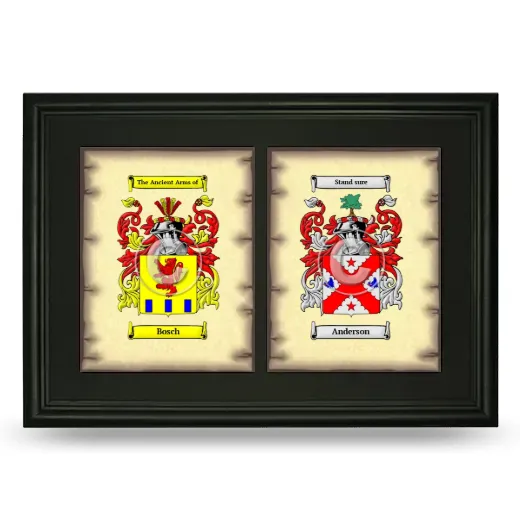 Double Coat of Arms Framed - Black