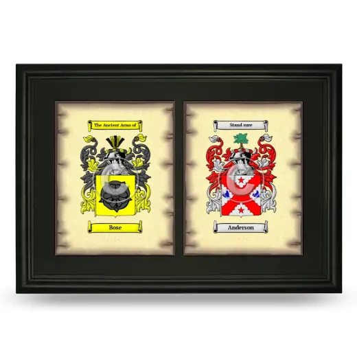 Double Coat of Arms Framed - Black