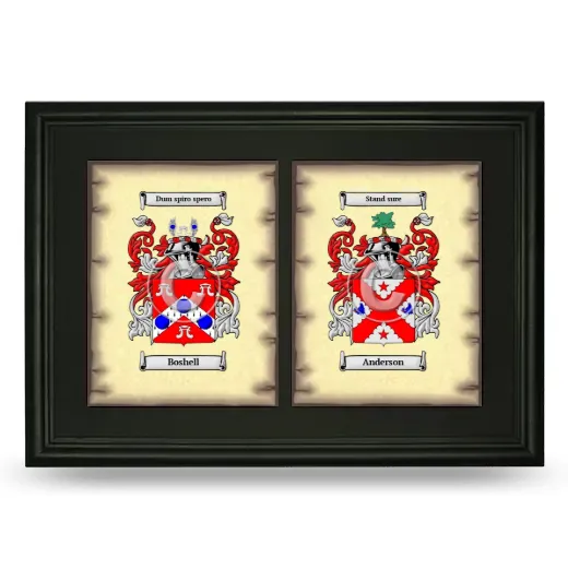 Double Coat of Arms Framed - Black