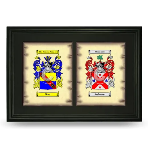 Double Coat of Arms Framed - Black