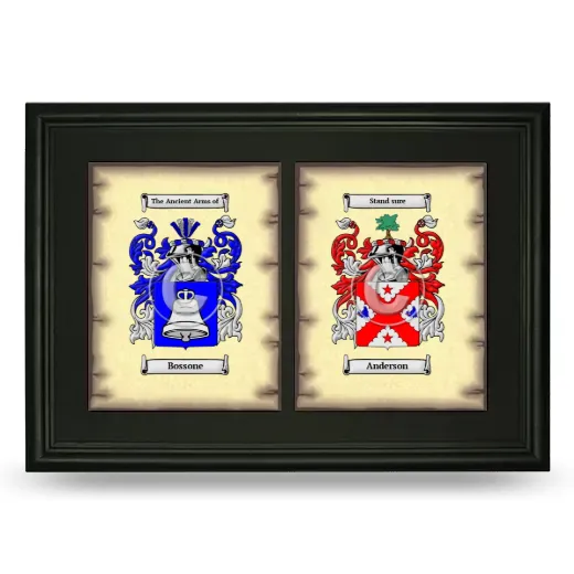 Double Coat of Arms Framed - Black