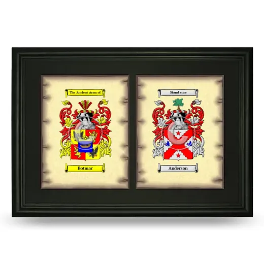Double Coat of Arms Framed - Black