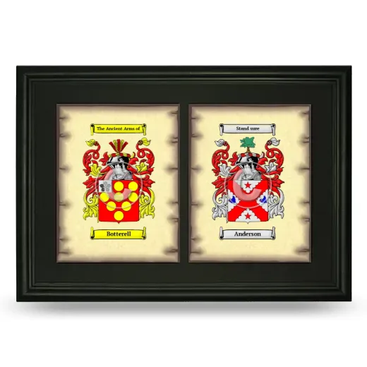 Double Coat of Arms Framed - Black