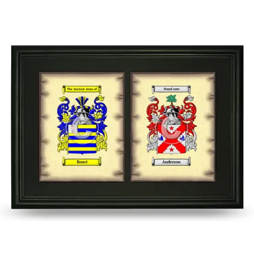 Double Coat of Arms Framed - Black
