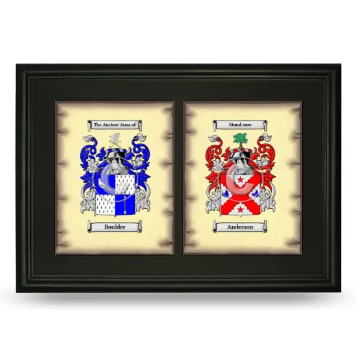 Double Coat of Arms Framed - Black