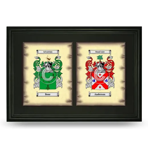 Double Coat of Arms Framed - Black