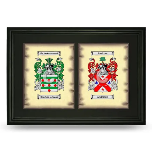 Double Coat of Arms Framed - Black