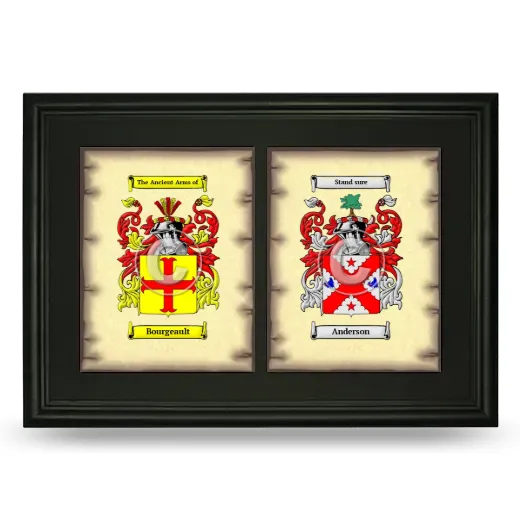 Double Coat of Arms Framed - Black