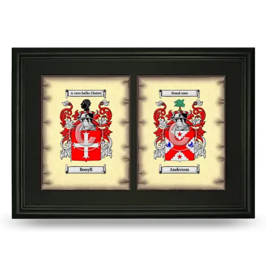 Double Coat of Arms Framed - Black