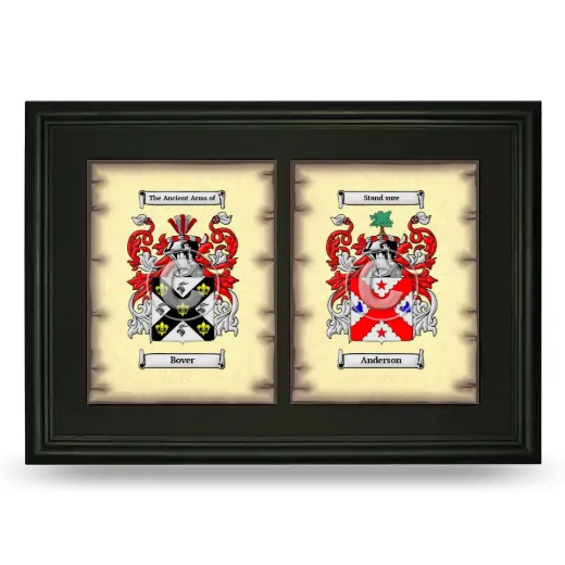 Double Coat of Arms Framed - Black