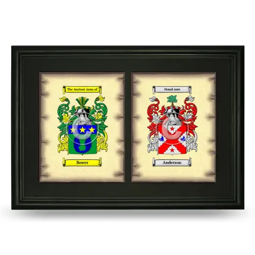 Double Coat of Arms Framed - Black