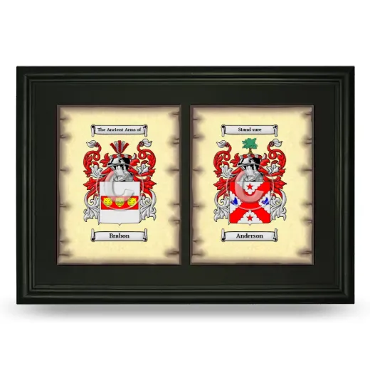 Double Coat of Arms Framed - Black