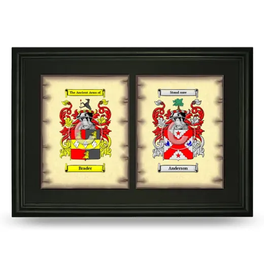 Double Coat of Arms Framed - Black