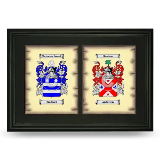 Double Coat of Arms Framed - Black