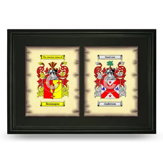 Double Coat of Arms Framed - Black