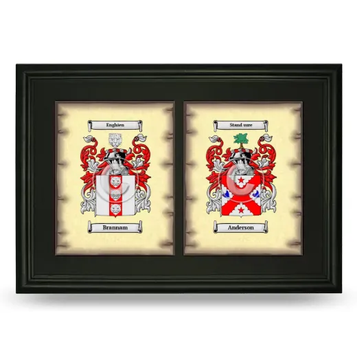 Double Coat of Arms Framed - Black