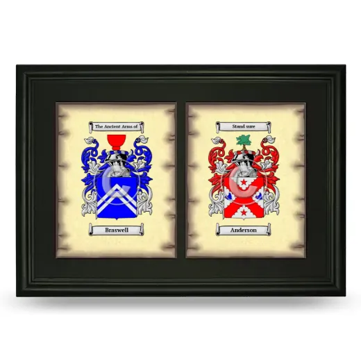 Double Coat of Arms Framed - Black