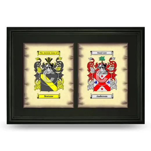 Double Coat of Arms Framed - Black