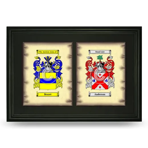 Double Coat of Arms Framed - Black