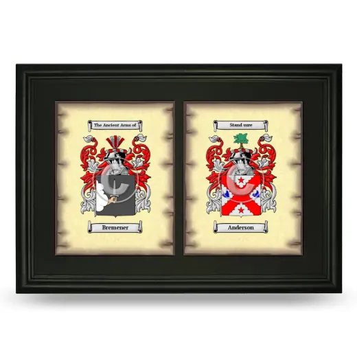 Double Coat of Arms Framed - Black