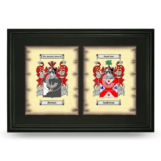 Double Coat of Arms Framed - Black