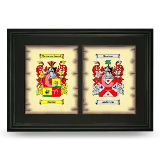 Double Coat of Arms Framed - Black