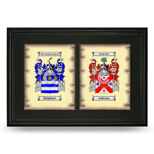 Double Coat of Arms Framed - Black