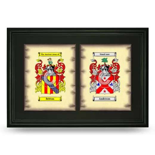 Double Coat of Arms Framed - Black