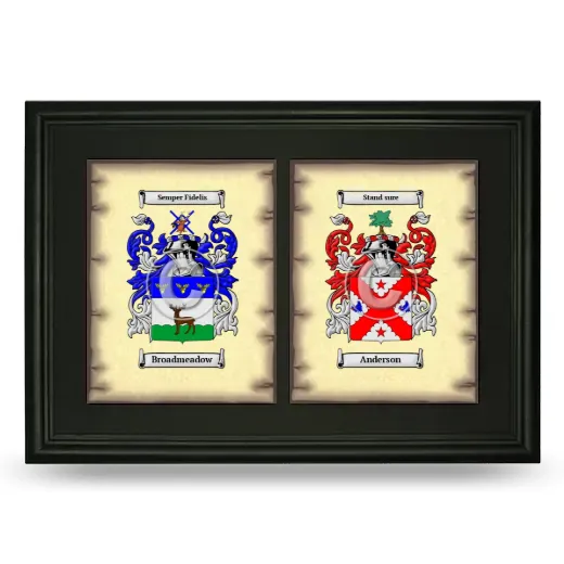 Double Coat of Arms Framed - Black