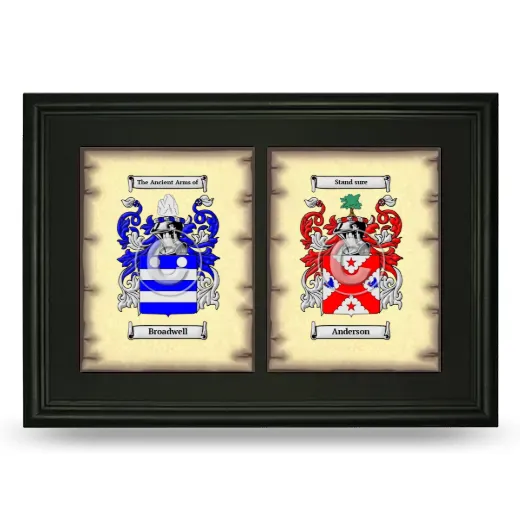 Double Coat of Arms Framed - Black