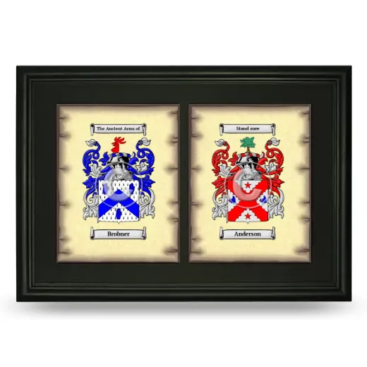 Double Coat of Arms Framed - Black