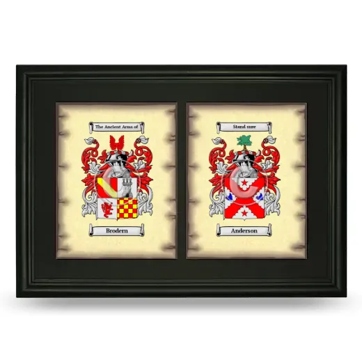 Double Coat of Arms Framed - Black