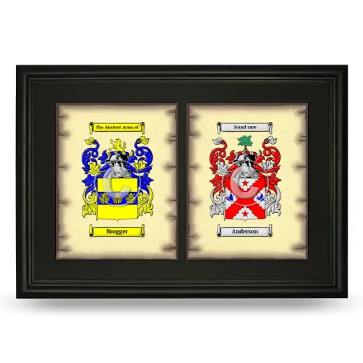 Double Coat of Arms Framed - Black