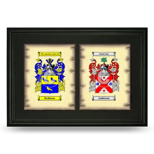 Double Coat of Arms Framed - Black
