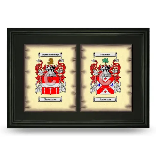 Double Coat of Arms Framed - Black