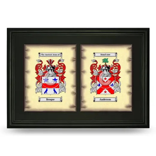 Double Coat of Arms Framed - Black