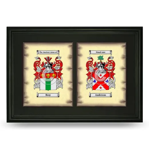 Double Coat of Arms Framed - Black