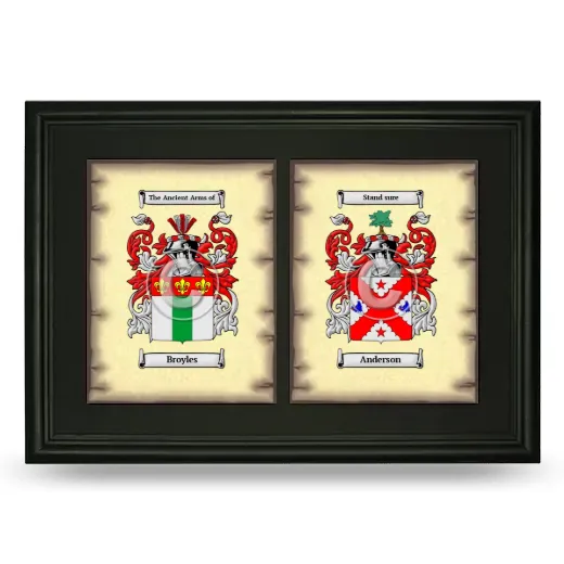 Double Coat of Arms Framed - Black